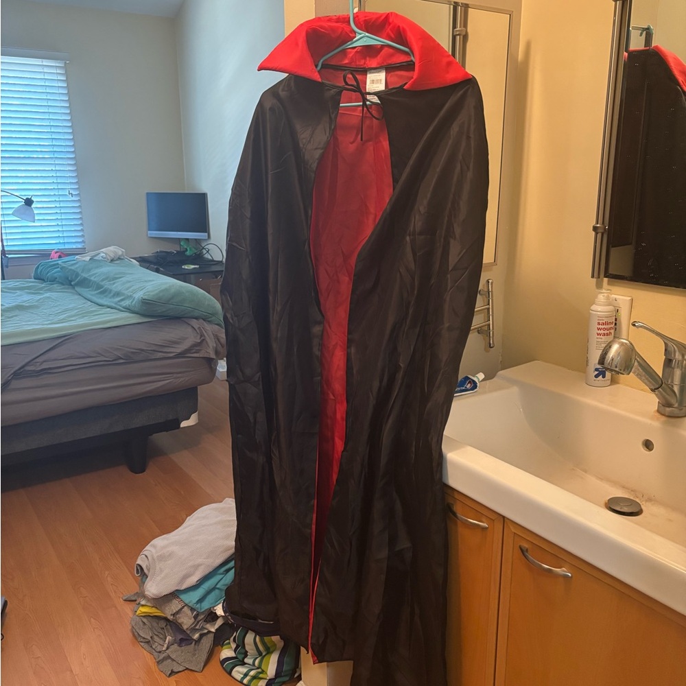 Elegant Black and Red Cape